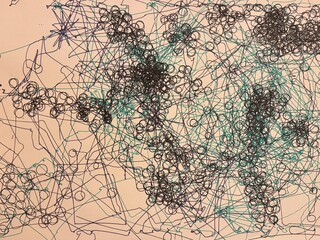 Detail of a generative robot drawing at the V&A Digital Design Weekend